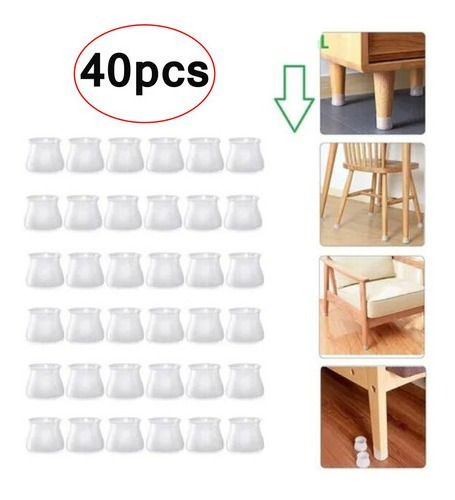 Protección De Silicona Para Pé De Mesa E Cadeira 40 Piezas 