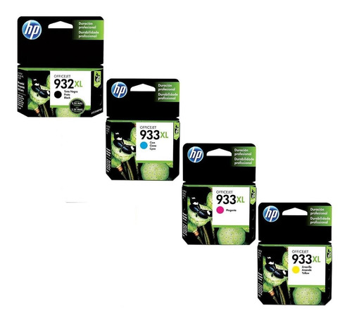 Kit De 4 Cartuchos Tinta Hp 933xl Amarillo+magenta+cyan +neg