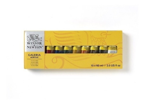 Kit Tinta Acrilica Winsor Newton Galeria Bisnag 10 Tubo 60ml