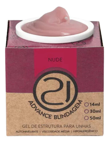 Gel Ecoline Advance Blindagem Nails 21 Cores Á Escolher Cor Nude