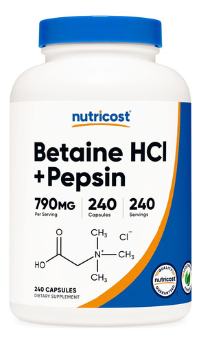 Betaína Hcl + Pepsina 790 Mg - Unidad a $483