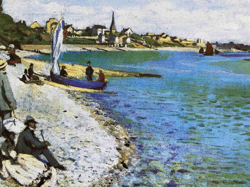 Cuadro Repro / Monet, Claude - La Playa De Saint Ad- Lienzo