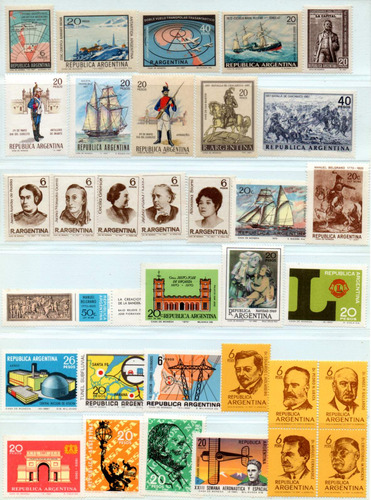 Argentina 1967/1974 Conjunto De 137 Estampillas Sin Usar