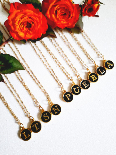 Collar Dije Inicial Acero Inoxidable 45 Cm Unisex