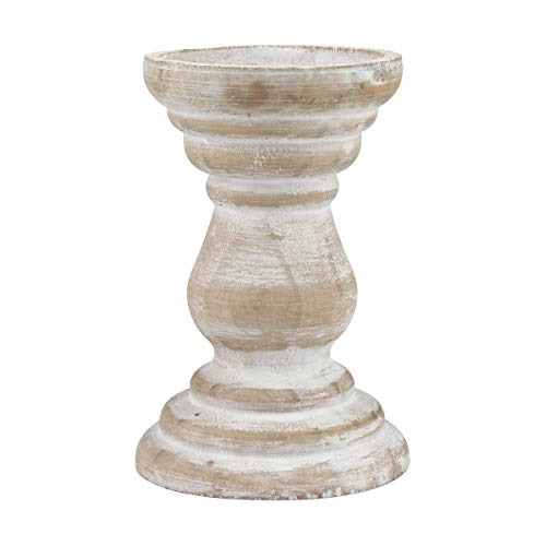 Stonebriar Candelabro De Pilar De Madera Blanco Antiguo, Sop