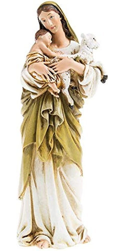 6 Pulgadas Resina Virgen María Madonna Cordero Figura Estatu