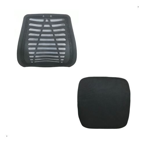 Conjunto Assento E Encosto C/ Tela Mesh Ergonômico Preto