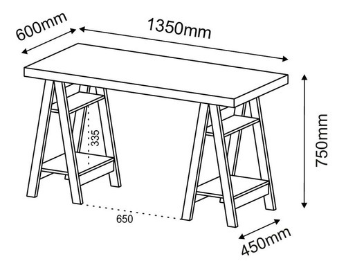 Mesa Para Escritório Escrivaninha Cavalete Art Web Branco