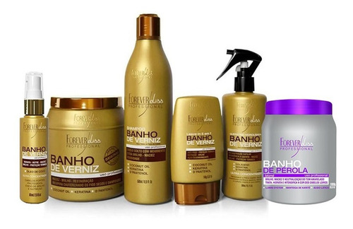 Kit Completo Banho De Verniz E Banho De Pérola Forever Liss