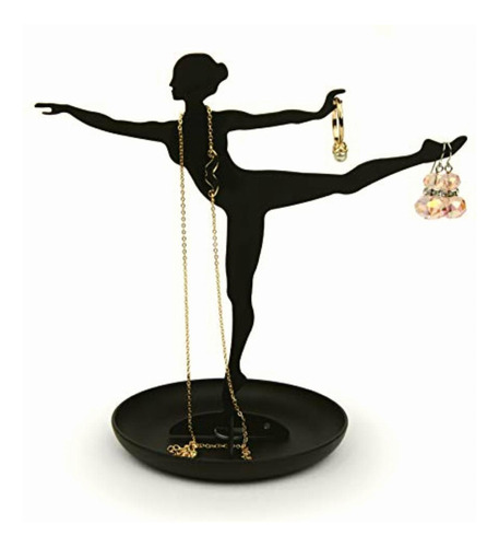 Kikkerland Soporte Para Joyas Bailarina Negro