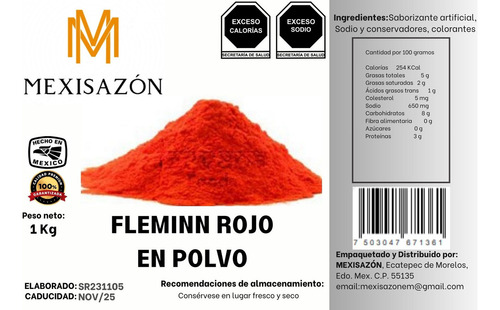 Sazonador Tipo Flaminhot En Polvo 1kg Para Botanas Premium