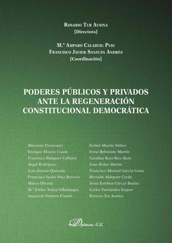 Poderes públicos y privados ante la regeneración constitucional democrática., de Sanjuán Andrés , Francisco Javier.. Editorial Dykinson S.L., tapa blanda, edición 1.0 en español, 2018