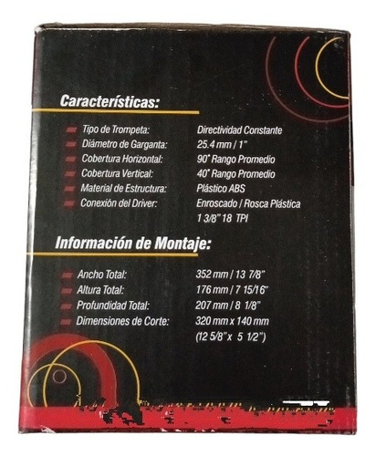 Imagen 6 de 6 de Difusor Trompeta Plástica Rosca Metal 15 X 5