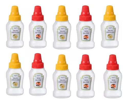 Botellas Pequeñas Para Aderezos, Salsas, Etc. 25 Ml, 10 Pzs