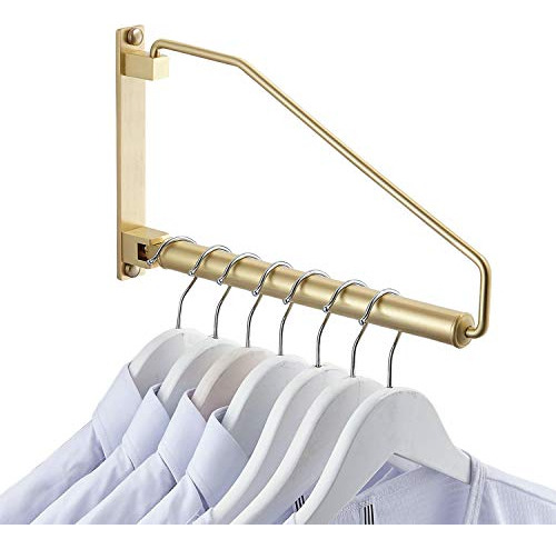 Folding Wall Mounted Clothes Hanger Rack Clothes Hook S...
