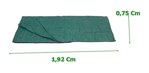 Saco De Dormir Solteiro Maringa 192x75 Com Ziper ( Verde )