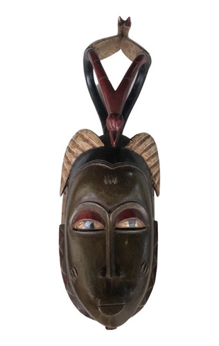 Máscara Africana De Madeira Étnica Guro - Costa Do Marfim 