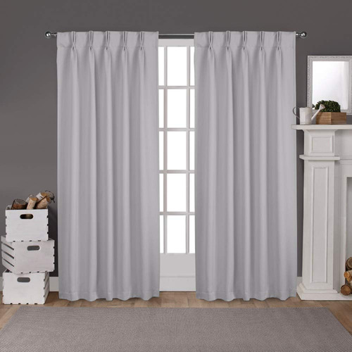 Cortinas Exclusive Home Curtains, Par Para Panel, De Satén Color Plata