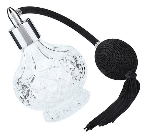 Botella De Spray, Perfume De Vidrio Retro, Borla Recargable,