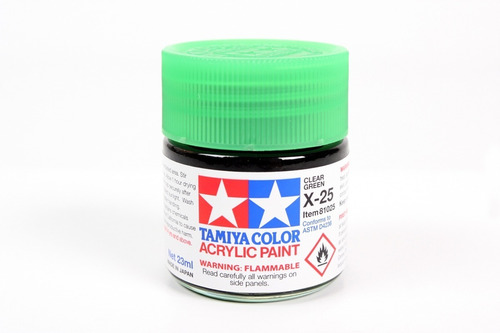 Pintura Tamiya Clear Green X-25 Envase Grande 23ml 