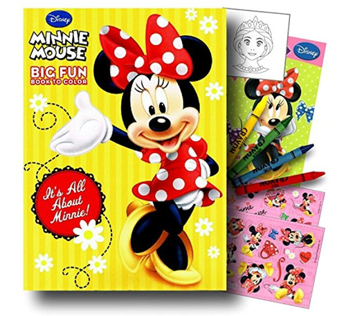 Paquete De Libro De Colorear De Minnie Mouse Con Pegatinas, 