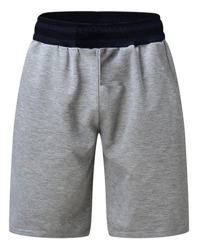 Bermuda Deportiva Gris Suave Algodon Hombre