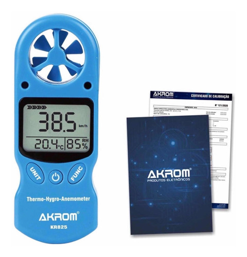 Termo Higro Anemômetro Certificado Calibração - Akrom Kr825