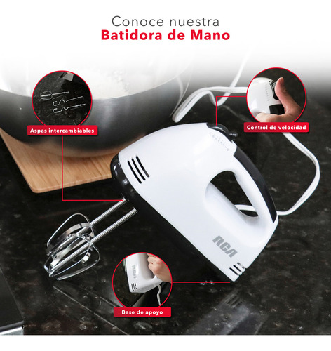 A Rca Batidora De Mano 7 Velocidades Rc-093 Color Blanco