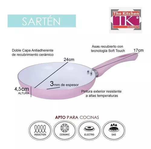 Juego Bateria Ollas Sarten Ceramica Sense Cocina 5pz