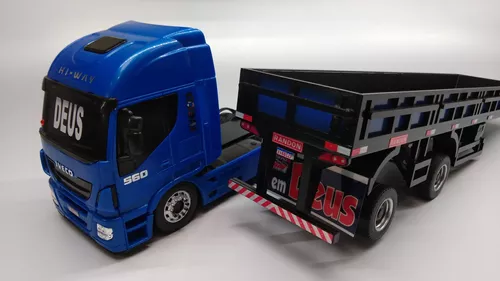 Miniatura Caminhão 1/32 Iveco Tector Trucado Arqueado Custon