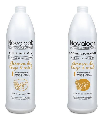 Shampoo + Acond. C/ G. De Trigo Y Miel X1lt. Novalook.