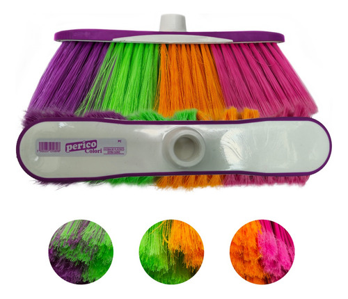 24 Escoba Cepillo Extra Suave Colori Pisos Finos Perico S/b