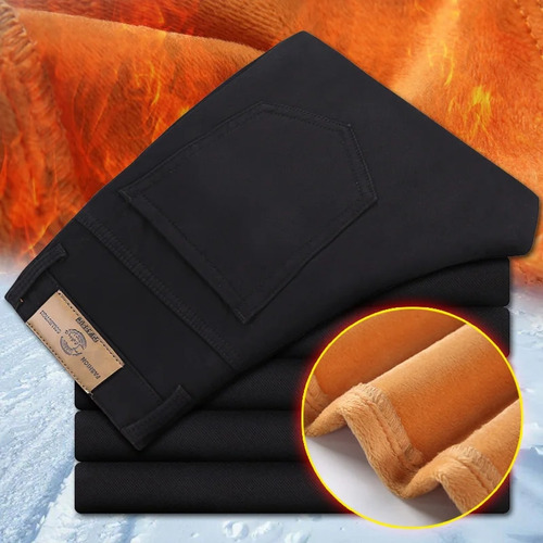 Pantalones Casuales De Forro Polar Para Hombre, De Negocios,