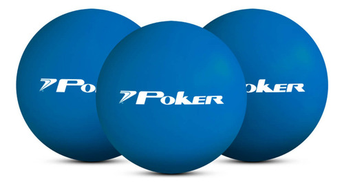 Kit 3 Bolas Poker De Frescobol Borracha N3 Cor Azul