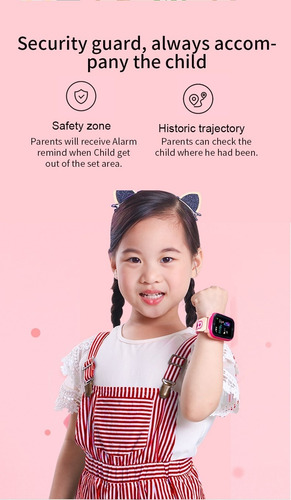 Imagen 6 de 10 de Smartwatch Para Niños 2g Impermeable Rosa