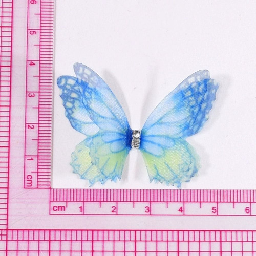 D 50 Piezas De Apliques De Mariposas De Tela De Organza 3d
