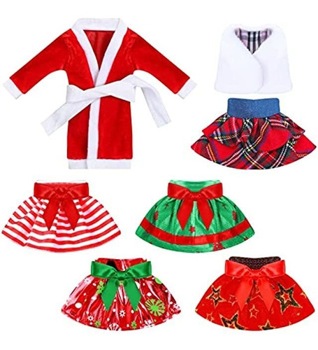 7 Piezas De Ropa De Papá Noel, Albornoz Para Muñeca De Navi