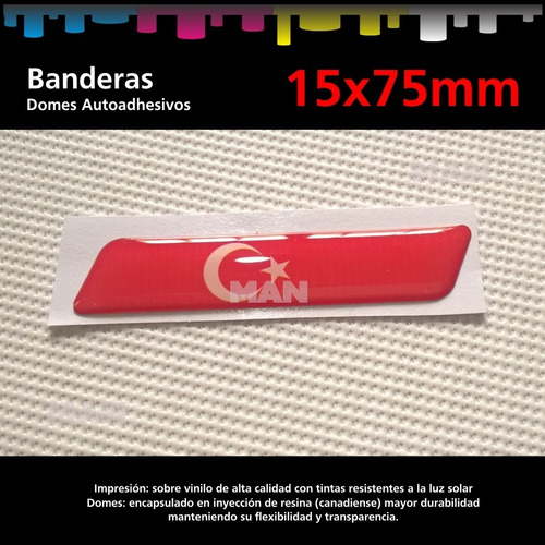 Calcos, Stickers Resinados Bandera Turquía - Domes