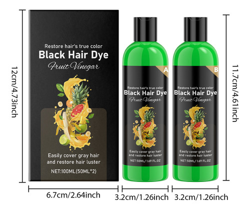 Vinagre De Frutas Um Shampoo Tinge Facilmente L 100ml B Ting