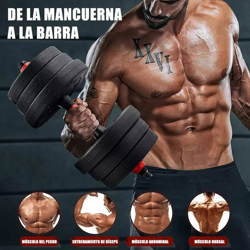 Mancuernas Y Pesas Barra Recta Ejercicio Kit Ajustables 20kg