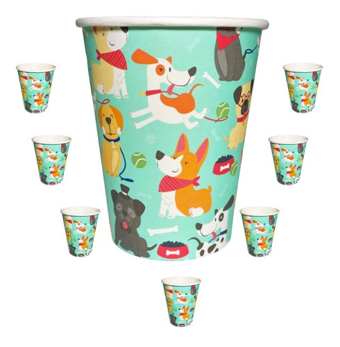 6 Vasos Polipapel Infantil Perritos Puppys Cotillon