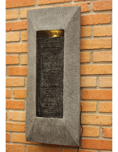 Fonte Natural Cascata Parede Água Retangular Decorativa Led