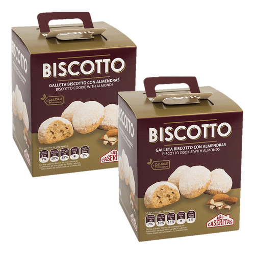 Galleta Caserita Biscotto Con Almendras 2 Caja 60gr X12und