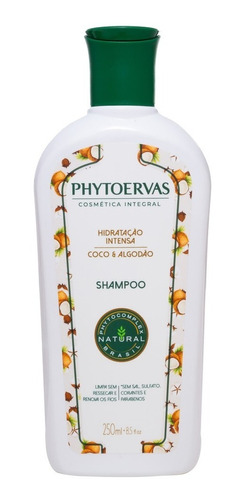 Shampoo Hidratação Intensa Coco E Algodão Phytoervas 250ml