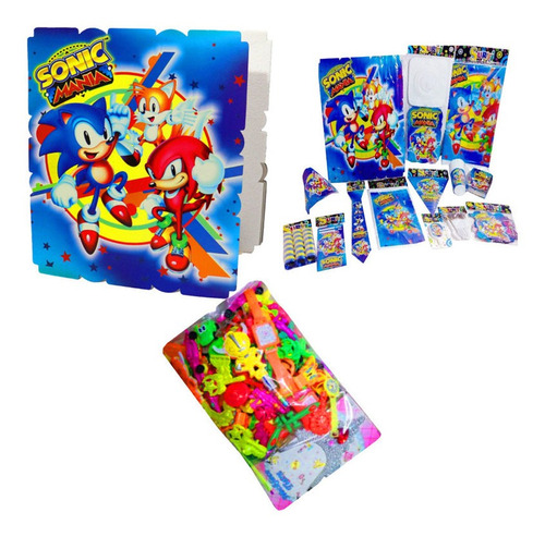 Kit Decoración Piñata Relleno Fiesta Sonic X36 + Regalo