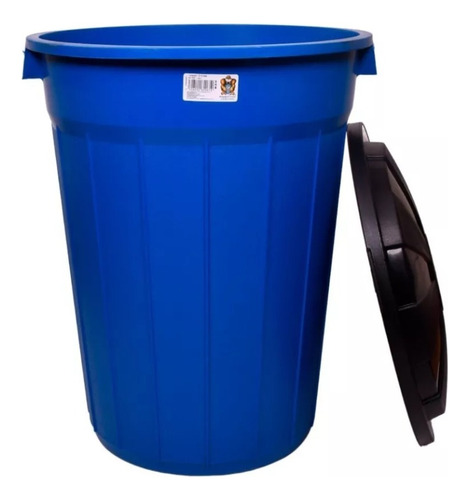 Set 2 Botes Multiusos Resistente Agua Basura C/ Tapa 115lts Color Azul