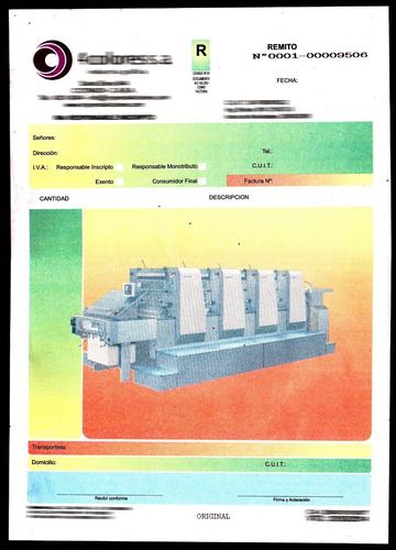 Imagen 6 de 7 de Formularios Continuos 12x25 Químico Dupl Impreso A 2 Colores