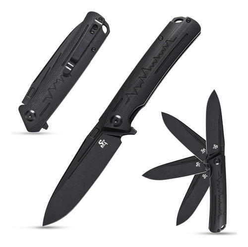 Sitivien St136 - Cuchillo Plegable, Hoja D2, Mango G10, Cuch