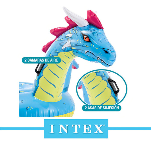 Montable Inflable De Dragón Intex 57563 Para Niños Azul