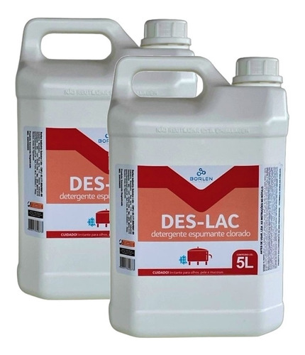 Kit 2 Detergente Espumante Clorado Deslac Concentrado 5l